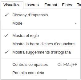 Menú visualitza